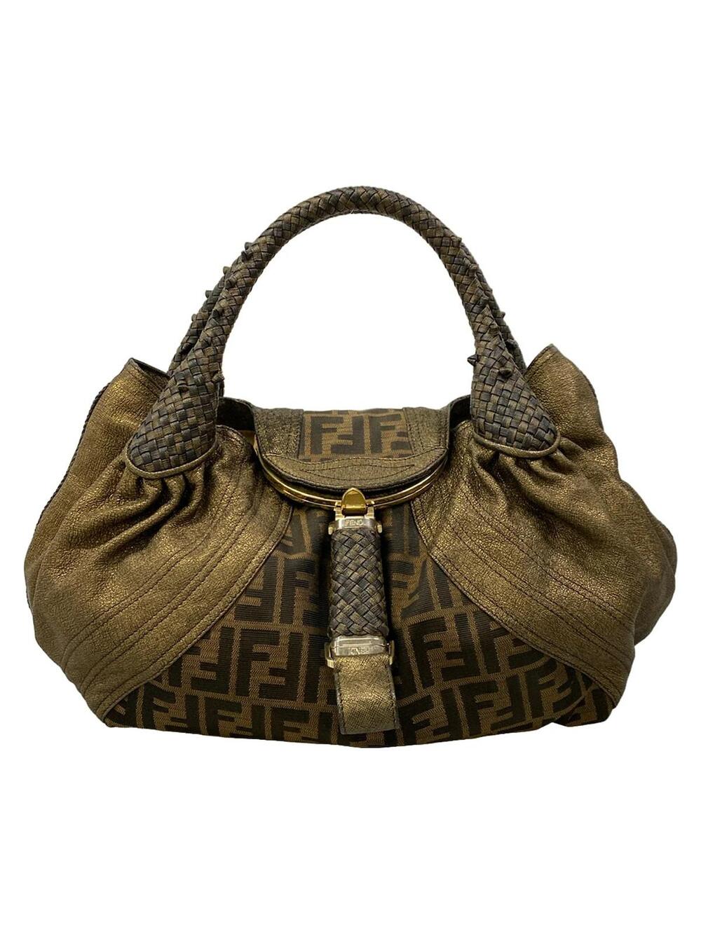 Fendi Spy Bag/Zucca Gold Beige Black #306291F82B